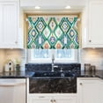 thumbnail image 5 of Yayeee Kitchen Curtains Tier Pair Light Filtering 27"x36" Rod Pocket Short Cafe Window Panel, Green Geometric Flowers, 5 of 7