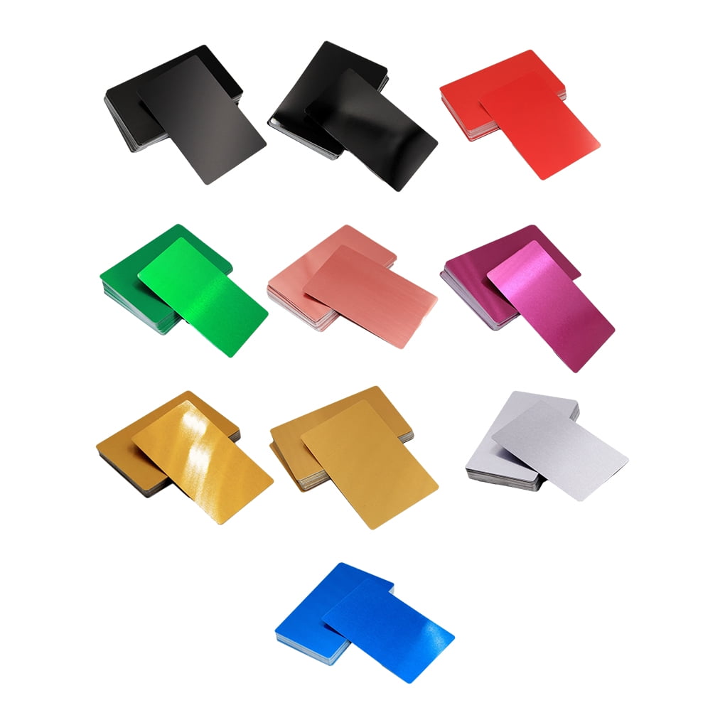Becaristey 100pcs/set Versatile Engraved Metal Smooth Cards For Business Needs Crafting Blank Business Cards Asakane