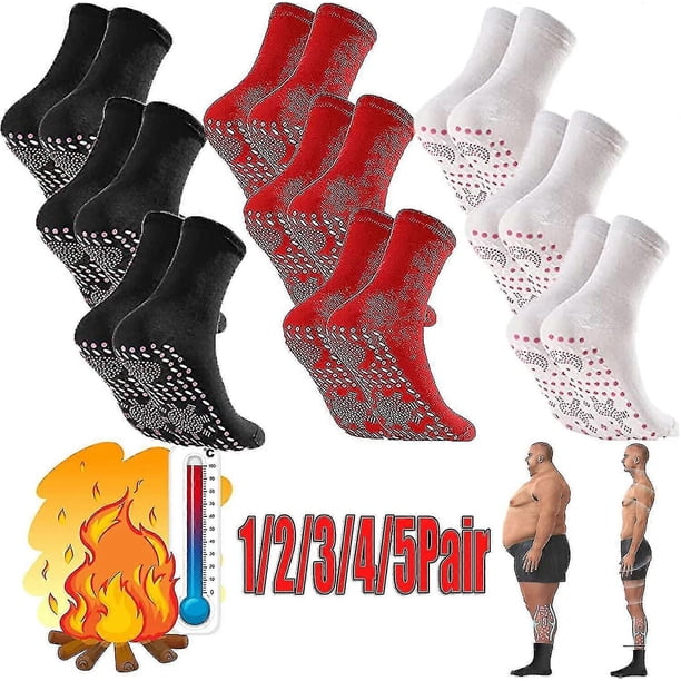 1-5 pares de calcetines adelgazantes de turmalina para la salud, calcetines elásticos térmicos autocalentables, calcetines para el cuidado de la salud, calcetines cortos, calcetines de terapia magnéti