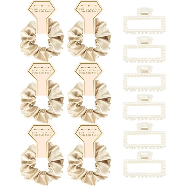 wonima44 Bridesmaid Proposal Gifts, 12 PCS Bridesmaids Silk Hair Scrunchies & Pearl Hair Clips Set for Women Girls Bachelorette Party Favors Bridal Shower Favors Bridesmaids Gifts for Wedding Day
