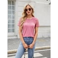 thumbnail image 5 of Womens Summer Tops Spring Shirts Trendy Vacation Outfits Short Sleeve Business Tshirts Fashion Casual Blouses Pink M, 5 of 8