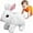 White, variant on Bunby - My Realistic Bunny Toy, Hopearl Hopping Rabbit Interactive Electronic Pet Plush Bunny Toy Easter Plush Stuffed Bunny Toy with Sounds and Movements Animated Walking Wiggle Ears Twitch (White)