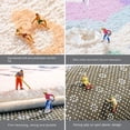 thumbnail image 4 of Alfombrillas de Baño de Flores, Rejillas de Tablero de Ajedrez de Felpa Suave, Alfombra de Baño Floral Suave, Alfombra de Noche, Decoración, Alfombra Antideslizante C, 4 of 5