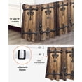 thumbnail image 3 of Rustic Wooden Door Wrap Around Bed Skirts for Queen Bed 16" Drop,Bed Skirt with Adjustable Elastic Belt Dust Ruffle Bed Valance for Bedroom Hotel Brown Black Farmhouse Country Vintage Bed Frame Cover, 3 of 7