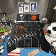 thumbnail image 2 of Basketball Bedding Queen Size Sports Theme Comforter Set, Ball Gamer Duvet Insert Basketball Printed Reversible Quilt Set, Black Bedding Comforters & Sets, 2 of 5