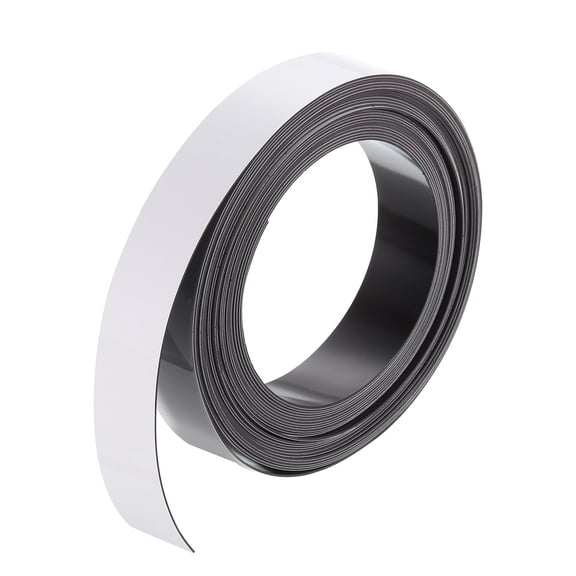 Uxcell Magnetic Strip Magnetic Tape Labels Stickers for Whiteboards Refrigerator Crafts White 1" x 21.33 Feet