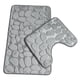 thumbnail image 4 of 3 alfombrillas de baño con relieve de adoquines, antideslizantes, para tapa de inodoro, color gris, 4 of 12