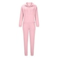 thumbnail image 4 of biudgviw Womens Sweatsuit Outfits Casual Long Sleeve Half Zipped Oversized Sweatshirt Fleece Warm Jogger Pants Sets, 4 of 6
