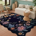 thumbnail image 3 of Moynesa 4'x6' Floral Living Room Rugs, Area Rugs 4x6ft Rug for Bedroom Ultra-Thin Soft Rug, Non-Slip Washable Rugs Stain Resistant Boho Rug Low-Pile Throw Rug for ‎Dining Room Office,Purple, 3 of 8