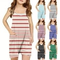thumbnail image 7 of AJTQTH Girls Summer Sleeveless Casual Solid Color One Piece Romper Loose Fit Summer Spaghetti Strap Overalls Shorts Jumpsuit with Pockets Z02-White 13-14 Years, 7 of 7