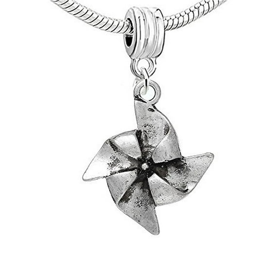 Pinwheel Charm European Bead Compatible for Most European Snake Chain Bracelet