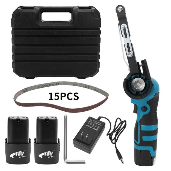 16.8V 7000RPM Cordless Detailing File Sander with 2pcs 1.5 Ah Battery and 15 Sanding Belts