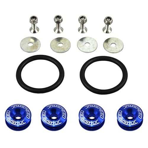 JDMSPEED Blue Universal CNC Billet Bumper Trunk Quick Release Fastener Kit
