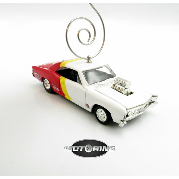 1967 '67 Chevy Chevelle White Red Car Rare Christmas Ornament Diecast