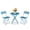 新孔雀蓝, variant on 3 Piece Foldable Patio Bistro Set,3-Piece Metal Patio Table & 2 Chairs,No Assembly,Portable Indoor/Outdoor Garden Furniture for Balcony, Porch, Yard, Sturdy