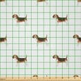 thumbnail image 2 of Ambesonne Beagle Fabric by the Yard Microfiber, Rhythmic Cartoon Style Art, 2 Yards, Brown Pale Vermilion, 2 of 2