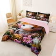 thumbnail image 2 of Manfei Realistic Axolotl Full Size Comforter Sets,Floral Wreath Art Bedding Comforter Set For Girls,Multicolor Black,Pink Reversible,3pcs,1 Comforter and 2 Pillowcases, 2 of 8