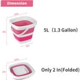 thumbnail image 2 of Collapsible Bucket, 5L 1.3Gallon Small Cleaning Mop Buckets for Household Outdoor Car Washing Tub Plastic Foldable Portable Camping Beach Sand Water Pot Pail Space Saving Square, 2 of 4