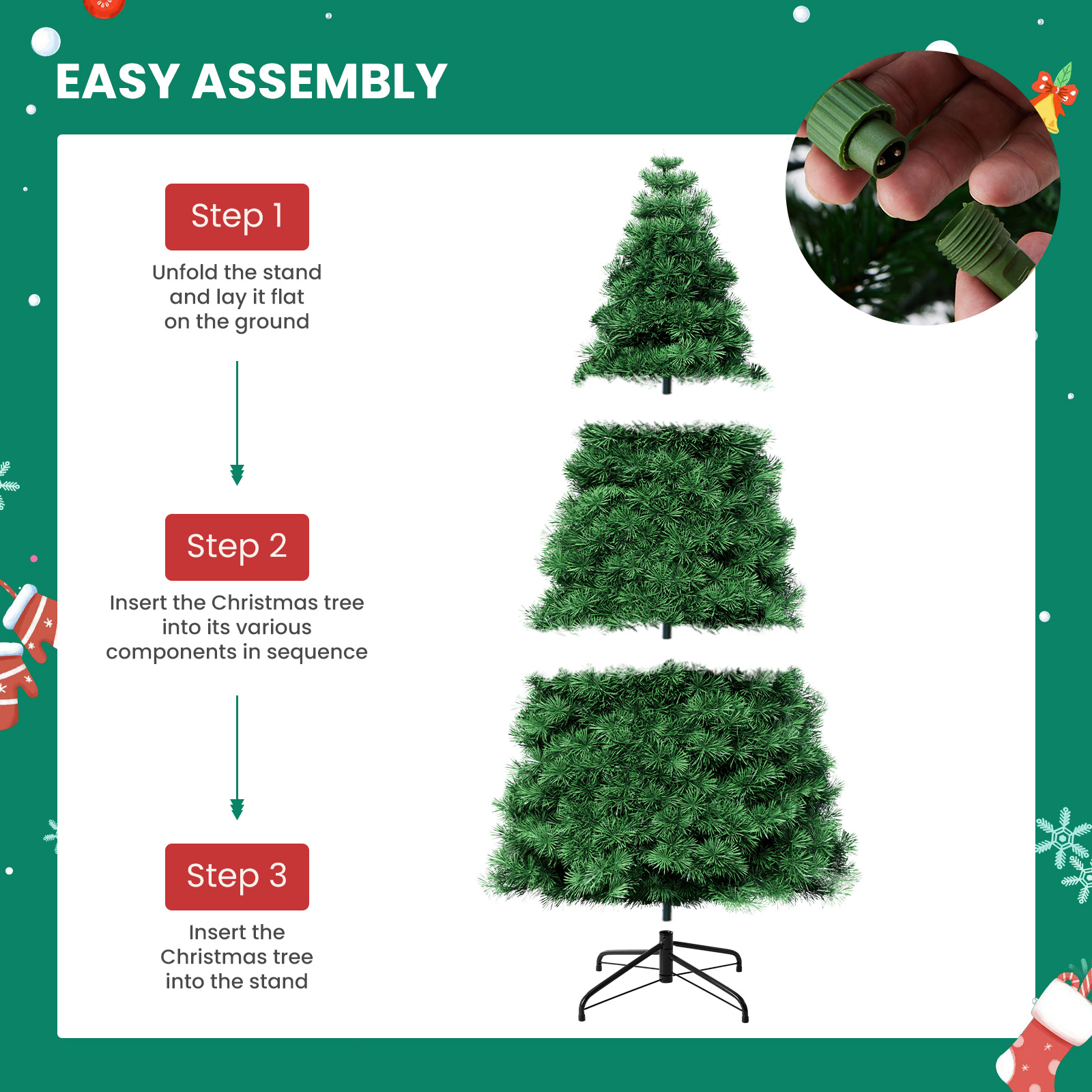 CONCETTA 4.5ft Flocked Pre-Lit Christmas Tree photo 5