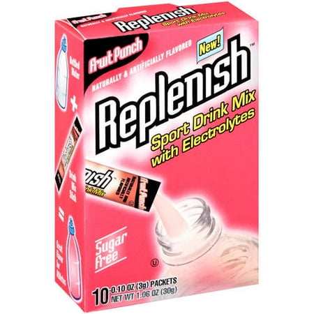 Replenish: Fruit Punch Sugar Free W/Electrolytes Sport Drink Mix, 1.06 oz