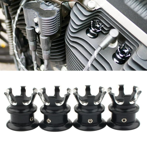 Dovewill - para tuercas de pernos de cabeza para todos los modelos Twin Cam de 1999 en adelante, color negro Sharpla Cubiertas de tuercas de perno de cabeza