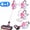 Pink & White, variant on JoyStone Kids Vacuum Cleaner Toy, 4-in-1 Pretend Play Vacuum with Sound, Color-Changing Lights, Detachable Attachments and Dust Cup