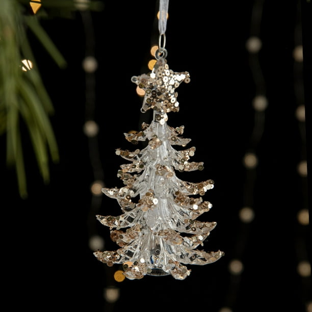 Adornos para el árbol de Navidad Adornos de cuña colgantes Adornos decorativos de cervatillo transparente Decoración del hogar para el árbol de Navidad Suministros para fiestas