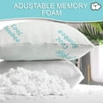 thumbnail image 2 of Cool Rayon of Bamboo Pillows 2 Pack Queen Size (20"x30") for Sleeping, Soft Shredded Adjustable Memory Foam Washable Zippered Breathable Cover, Relieves Neck Pain Asthma for Back/Stomach/Side Sleeper, 2 of 8