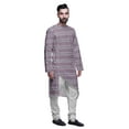 thumbnail image 2 of Atasi Printed Ethnic Kurta With White Churidar Pajama Set For Men Summer Wear, 2 of 3