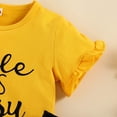 thumbnail image 5 of Sinhoon Kids Baby Girl Floral Outfits Letter Print Short Sleeve Shirt Floral Shorts 2PCS Summer Clothes, 5 of 7