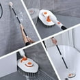 thumbnail image 3 of Fregadora de baño 3 en 1 con mango giratorio ajustable de 180° | Bastón extensible largo antideslizante | Cabezales de cepillo intercambiables en forma de V | Juego de herramientas de limpieza de, 3 of 7