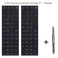 thumbnail image 2 of 2 pegatinas universales para teclado inglés con pinzas, pegatinas para teclado, fondo negro con letras blancas, letras de teclado, pegatinas de repuesto para PC, portátil, computadora de escritorio, t, 2 of 5