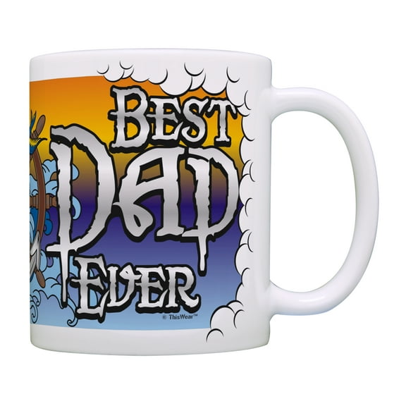 ThisWear Best Dad Mug Best Dad Ever Gifts for Dad Mug Captain Dad Presents Father Gifts Dads Birthday Gifts Boat Gifts for Dad Coffee Cup Coffee Mug Nautical