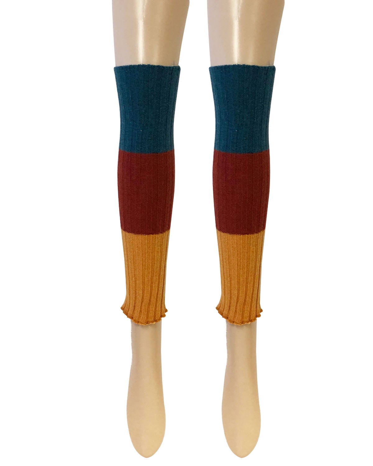 Grey Leg Warmers Grey With Pink Referee Stripes Stirrup Dance/Ballet Leg Warmers
