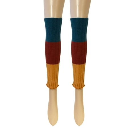 

Wrapables® Women s Tri-Colored Ribbed Leg Warmers Orange/Red/Teal