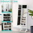 thumbnail image 6 of Gymax Standing Jewelry Cabinet Armoire Full Length Mirror Lockable White, 6 of 10