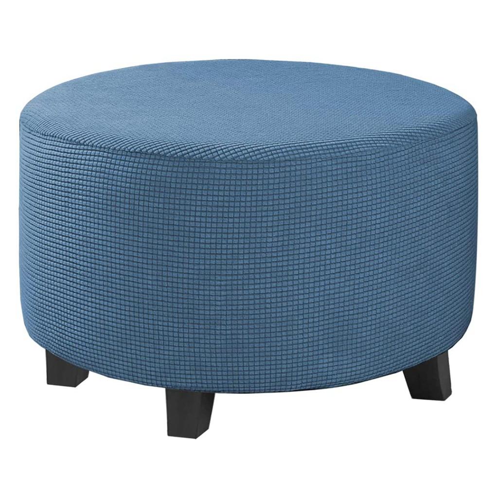 Small Round Ottoman Slipcover Footstool Footrest Cover Removable Living Room - Blue, 48-55cm 13Blue - image 3 of 8