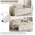 thumbnail image 5 of Oufan Soft Cushion Convertible Sofa Pull Bed for Two People to Sit On, 2-Seater Upholstery Couch for Living Room Apartment, Beige, 5 of 10