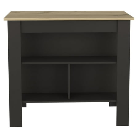 Newboti Furniture Cala Kitchen Island, Four Legs, Three Shelves -Black / Light Oak 31219