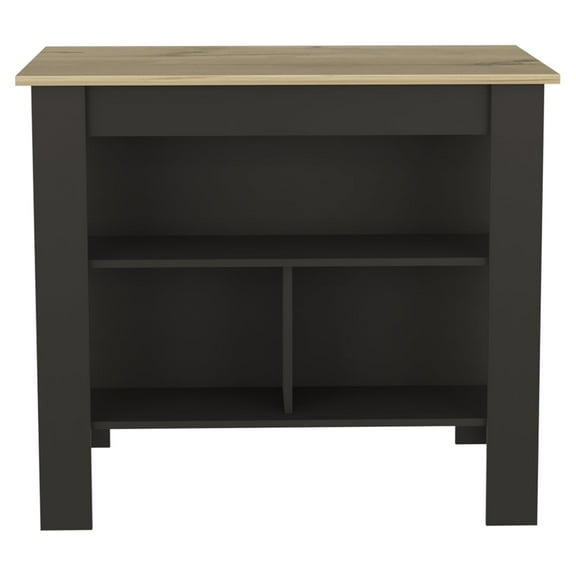 Newboti Furniture Cala Kitchen Island, Four Legs, Three Shelves -Black / Light Oak 31219
