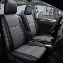 AOMSAZTO Custom Fit for Toyota Tacoma Seat Covers 2016-2023 Crew Cab/Double Cab,Full Set Faux Leather Tacoma Car Seat Covers Black/Gray