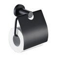 thumbnail image 1 of Hogar Base Redonda Negra Portarrollos de Papel Higiénico Negro Mate con Solapa Dispensador de Papel Higiénico con Tapa Montado en la Pared Acero Inoxidable 304 para Inodoro Baño Inodoro Sailing Electrónica, 1 of 4