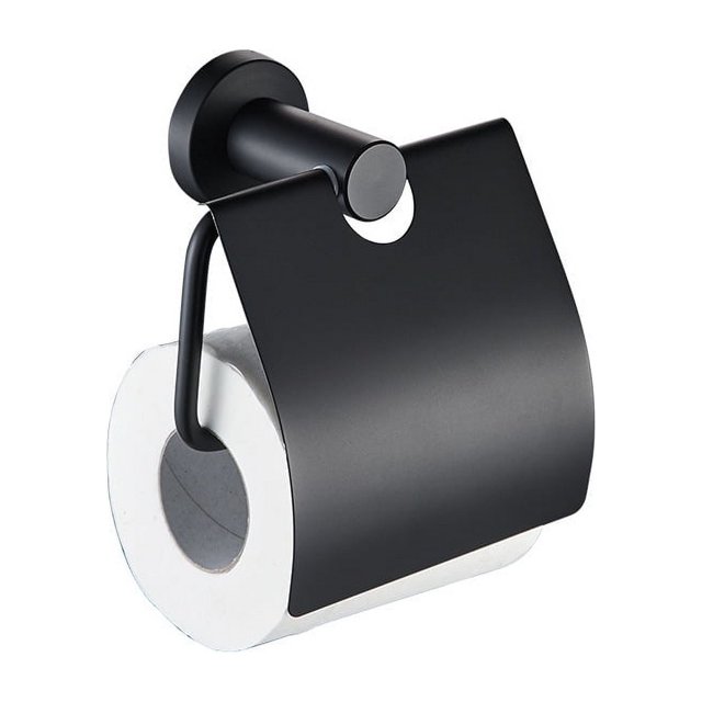 Hogar Base Redonda Negra Portarrollos de Papel Higiénico Negro Mate con Solapa Dispensador de Papel Higiénico con Tapa Montado en la Pared Acero Inoxidable 304 para Inodoro Baño Inodoro Sailing Electrónica