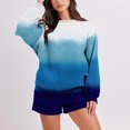 thumbnail image 2 of Bowake Womens 2 Piece Outfits Sweatsuits Gradient Oversized Pullover Sweatshirts and Shorts Lounge Sets Tracksuit, 2 of 6
