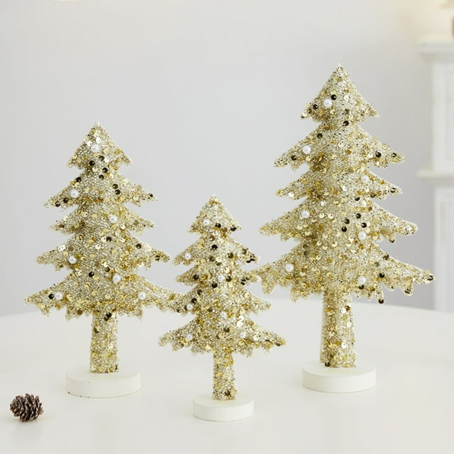 Set de decoración de escritorio para árbol de Navidad | Frutos de piña artificiales no tejidos | Multicolor, 3 tamaños, impermeables, a prueba de sol, sin mantenimiento, adornos de mesa navideños