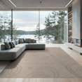thumbnail image 2 of ODIKA 8'x10' Beige Concentric Circle Bohemian Washable Area Rug Modern Geometric Abstract Minimalist Contemporary Non-Shedding, Easy Care, for King Size Bedroom Under Bed, Master Suite, 2 of 6
