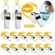thumbnail image 1 of 100 silbatos de árbitro de metal, silbato de entrenador con cordón, silbatos deportivos de acero inoxidable, silbato de emergencia fuerte, silbato colgante portátil para profesores de educación física, 1 of 8
