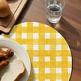 thumbnail image 3 of Yellow Plaid Round 15 Inch Placemats Set of 6, Watercolor Grid Checker Gingham Farmhouse HeatResistant Non Slip Place Mats for Dining Table, Wipeable Braided Kitchen Table Mats for Housewarming, 3 of 9