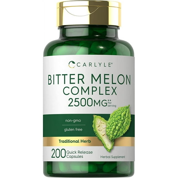Bitter Melon Capsules | 200 Count | Complex Supplement for Men and Women | by Carlyle
