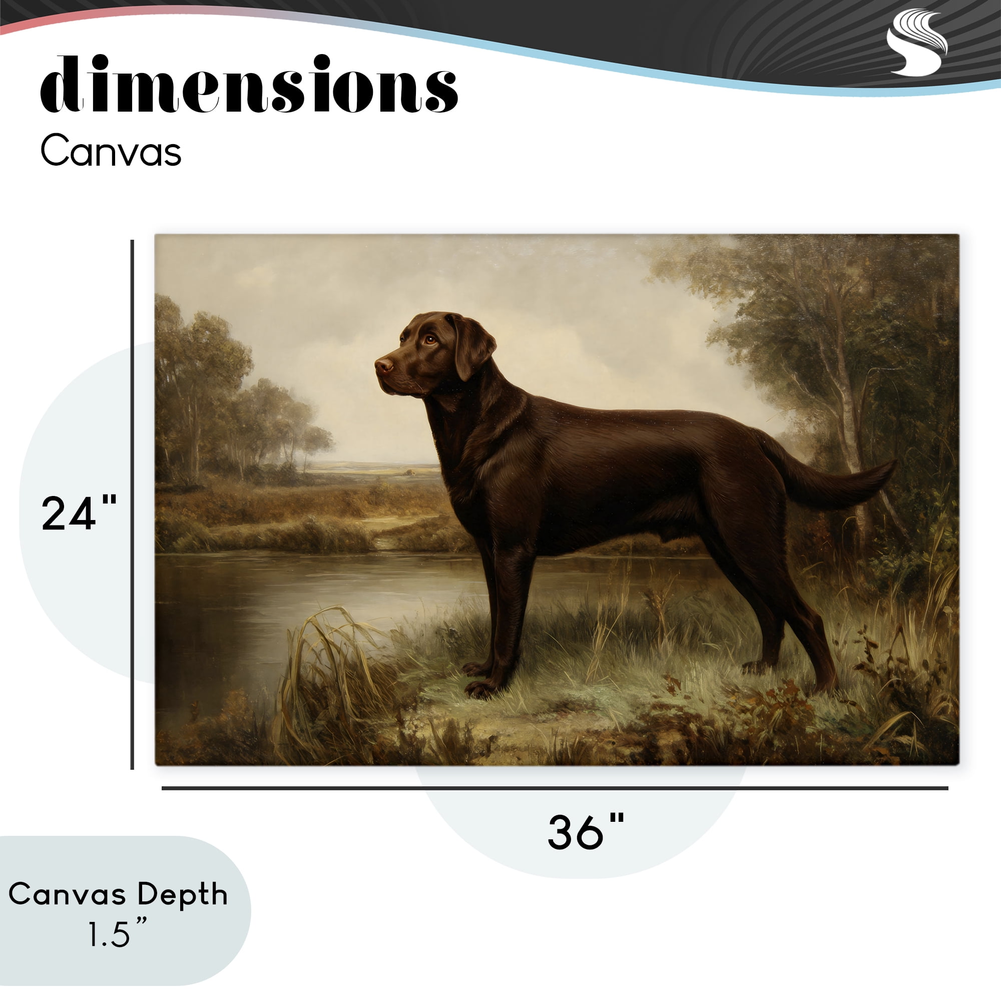 Stupell Industries Brown Lab By The River Canvas Wall Art, design by Petal Prints Design